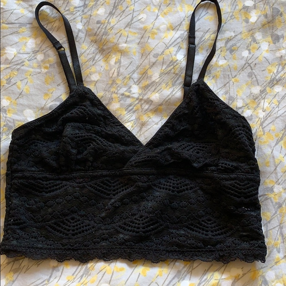 Black laced crop top